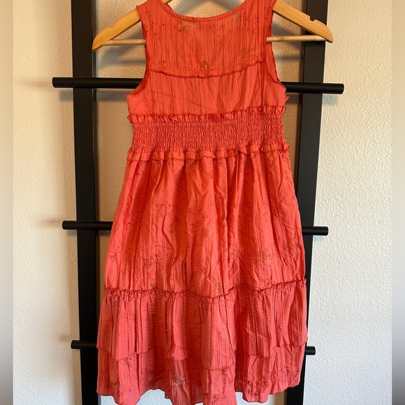 Coral Sleeveless Kids Dress - Picture 5 of 5